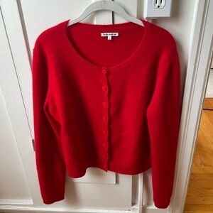 Reformation Clara Cashmere Crew Cardigan red size medium